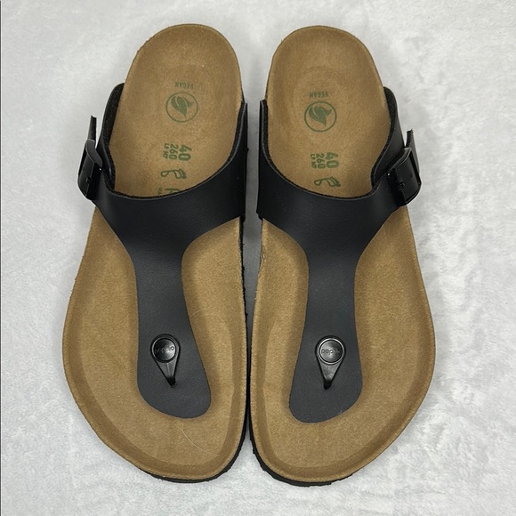 Birkenstock Shoes - Birkenstock Gizeh PAP Flex Platform Black Comfortable Sandal 40
